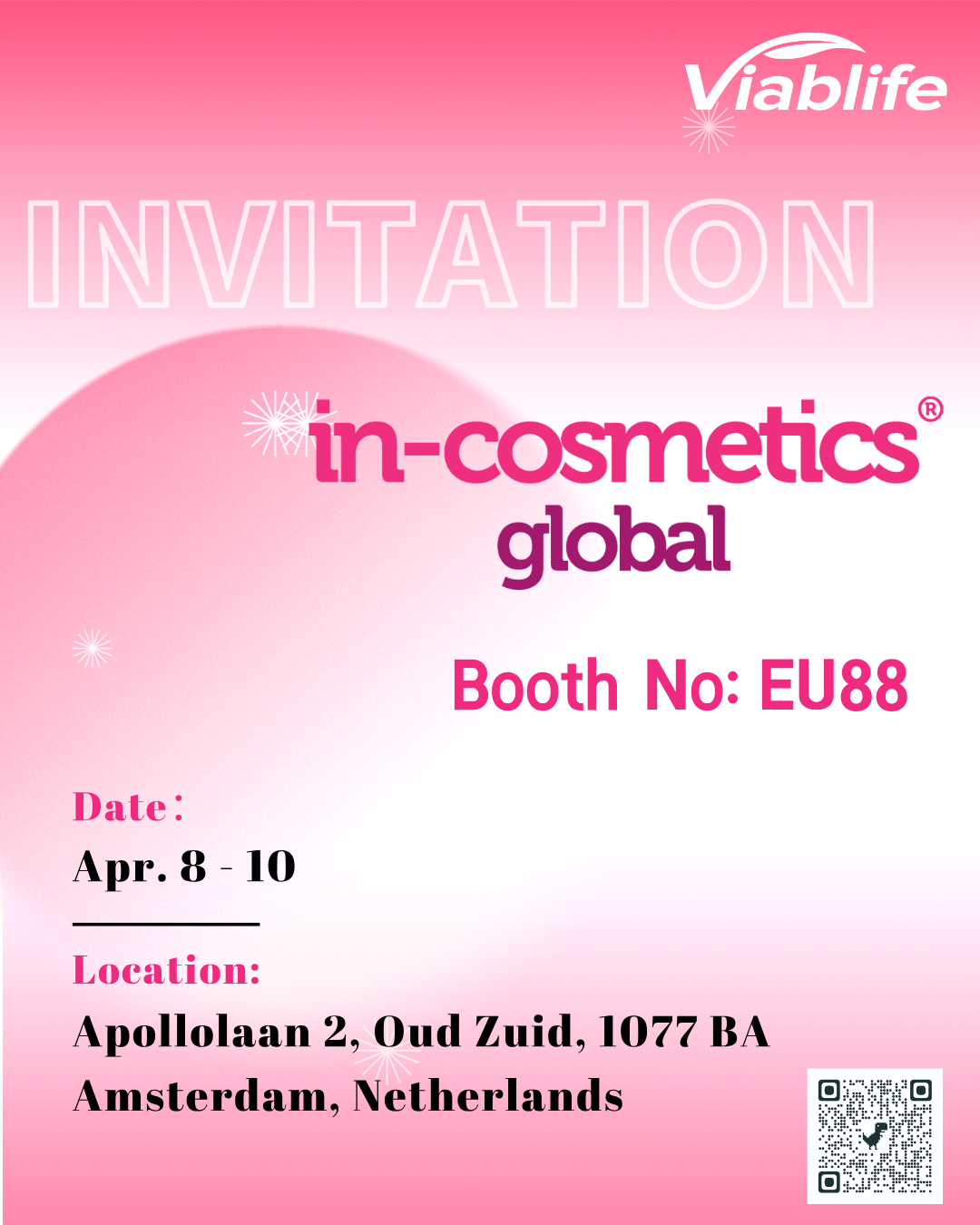 A Viablife convida você para participar da In-Cosmetics Global!