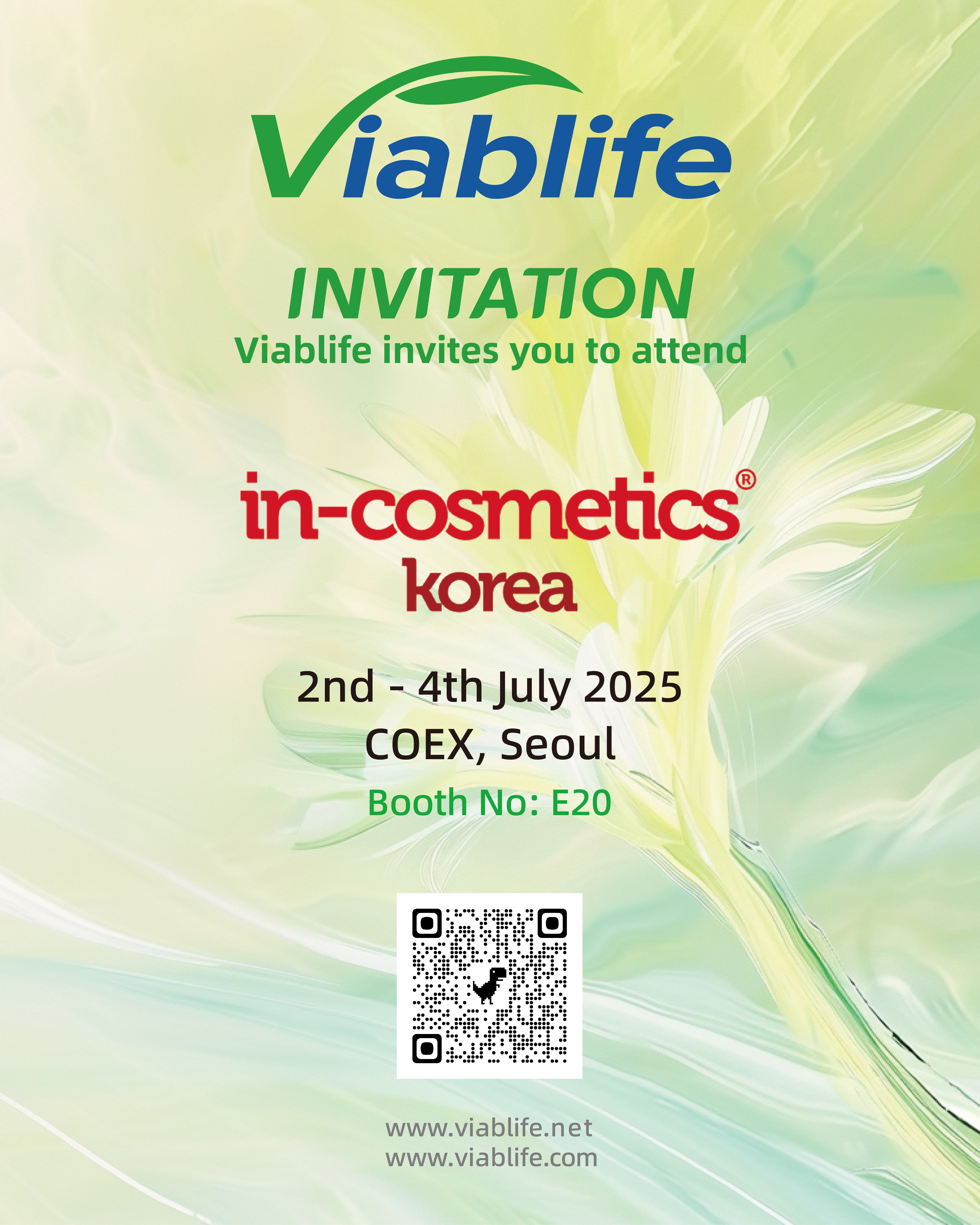 A Viablife convida você a visitar a In-Cosmetics Korea 2025!