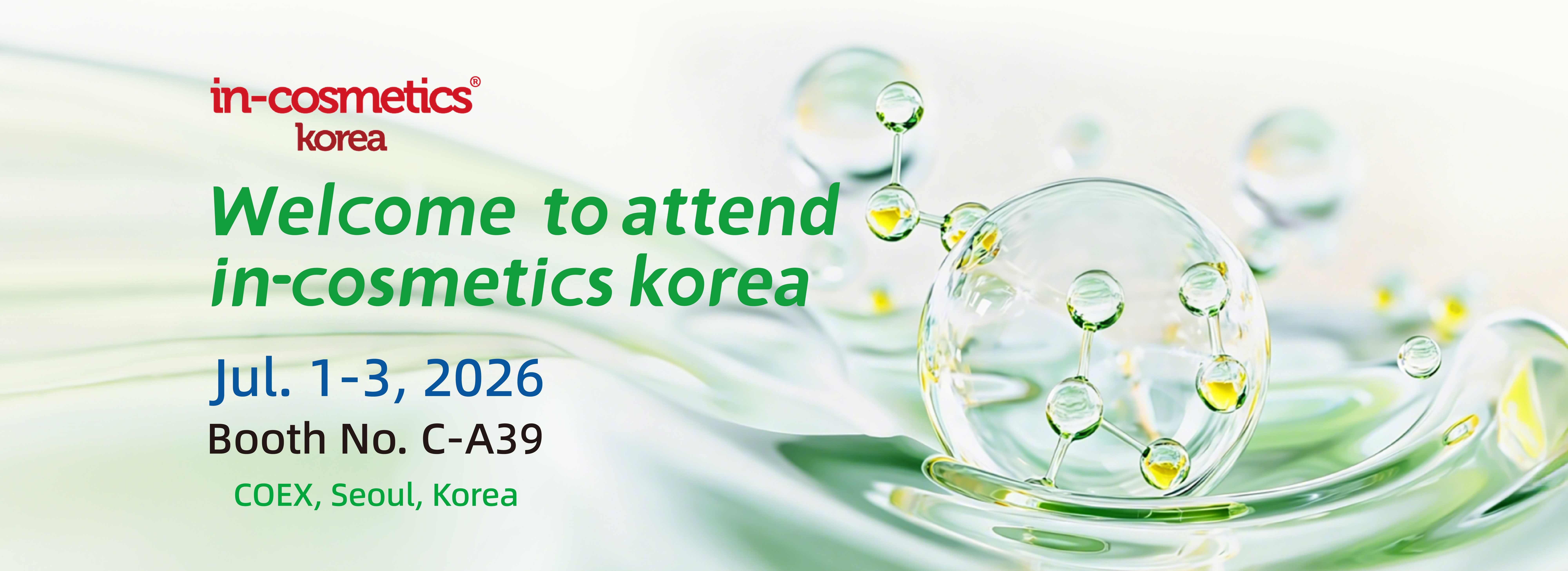 A Viablife d&aacute;-lhe as boas-vindas &agrave; in-cosmetics Korea 2026!